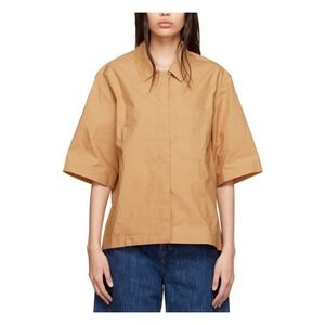 Studio Nicholson Elio Stone Washed Poplin Shirt Caramel Brown Size 3 / Womens 10
